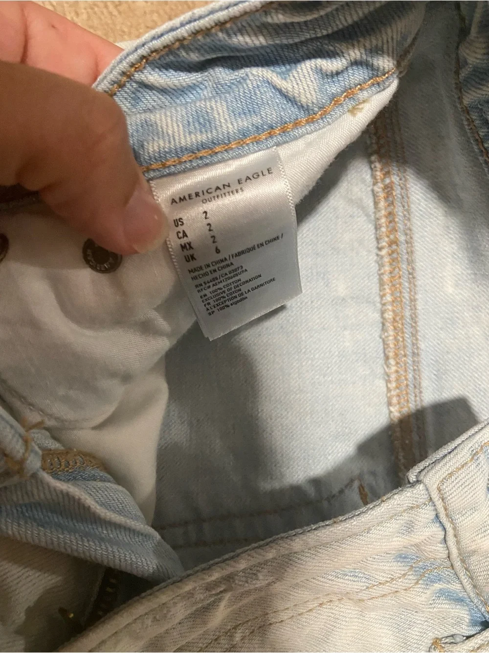 American Eagle Outfitters Light Blue Distressed Denim Cutoff Shorts